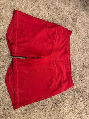 Jofit Red Women’s Athletic Shorts with Pockets